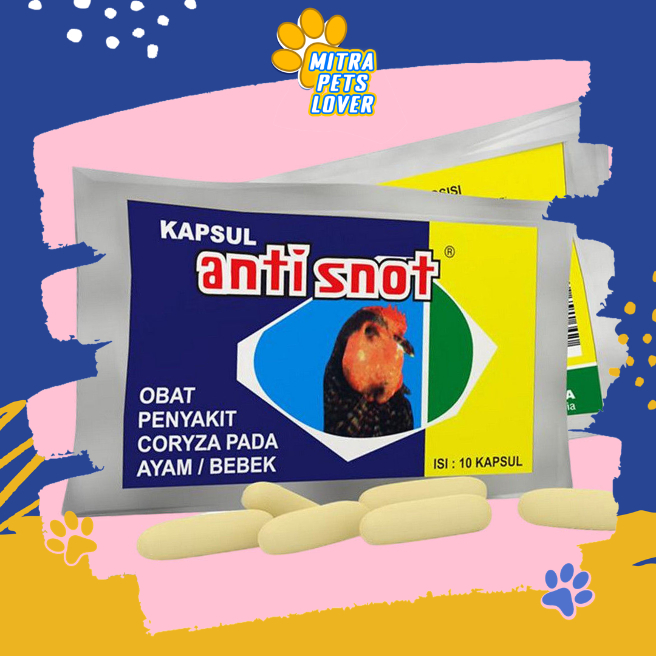 ANTI SNOT 10KAPSUL EKA FARMA - Obat ayam atasi ngorok radang pernafasan, lesu sesak nafas pada ayam
