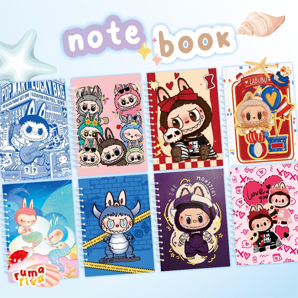 

NOTEBOOK A7 A6 A5 NOTES LABUBU ◽ POCKET BOOK A6 ◽ VIRAL ◽ THE MONSTER ◽ POP MART ◽ MONSTER MACARON ◽ NOTES NOTE BOOK