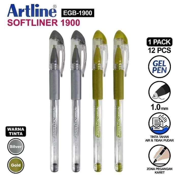 

ARTLINE SOFTLINE PULPEN GEL WARNA EGB-1900 1.0MM GOLD SILVER