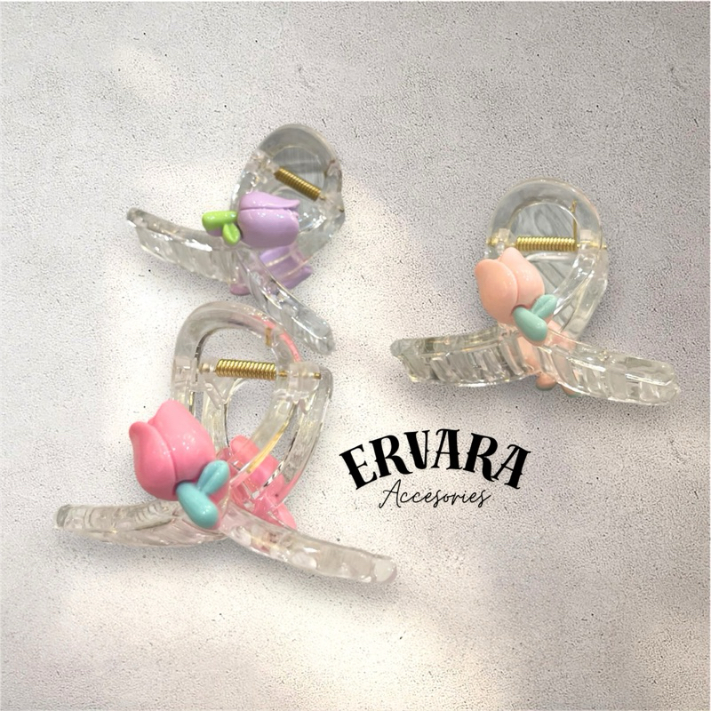 ERVARA  - Tulip Hair Claw | Jedai Pita Bunga | Jepit Pita Tulip | Jedai Pita | Jedai tulip