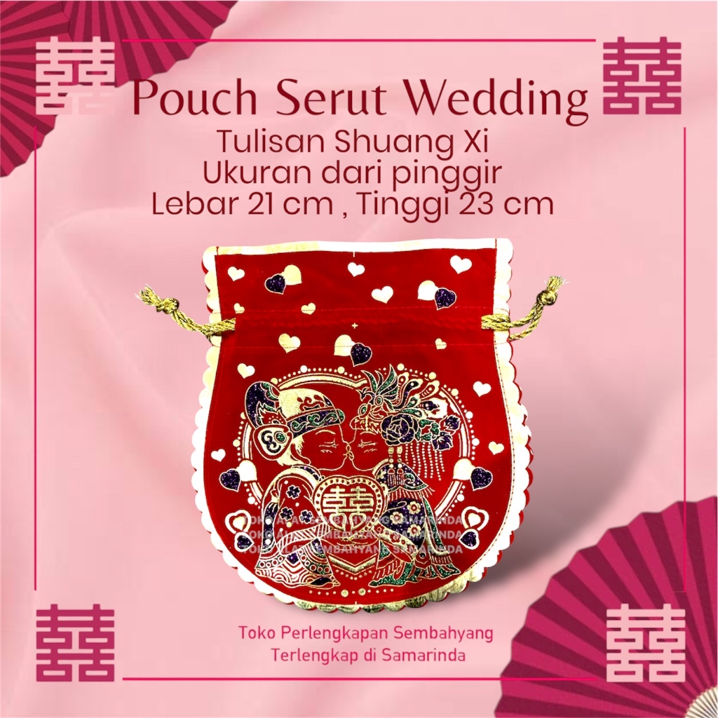 

Pouch Tas Shuang Xi Wedding / Tea Pai / Tingjing Lamaran Tunangan Souvenir