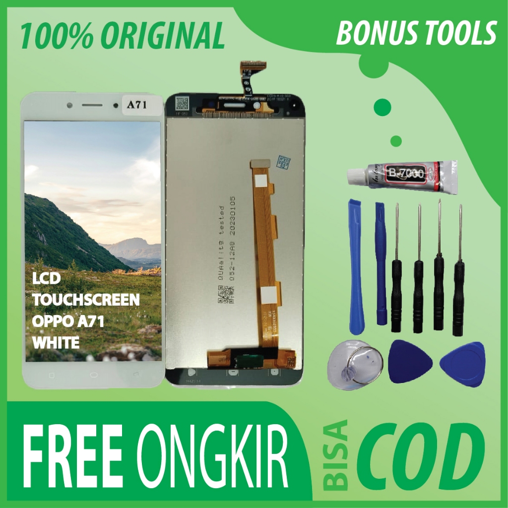 【ORIGINAL 100%】LCD TOUCHSCREEN OPPO A71 WHITE FULLSET TOUCHSCREEN / ORIGINAL100%