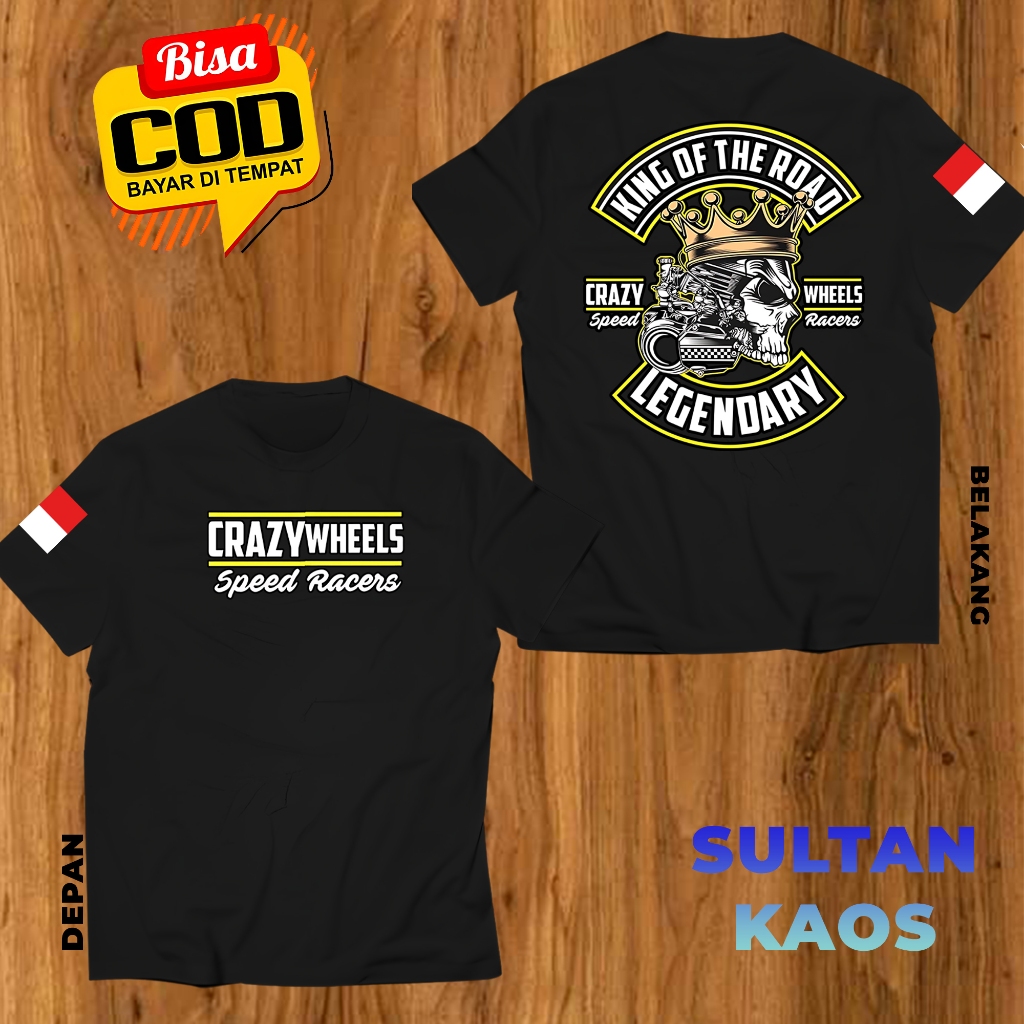 KAOS  KING OF THE ROAD - CRAZY WHEELS SPEED RACERS  - T-SHIRT MOTOR KEKINIAN