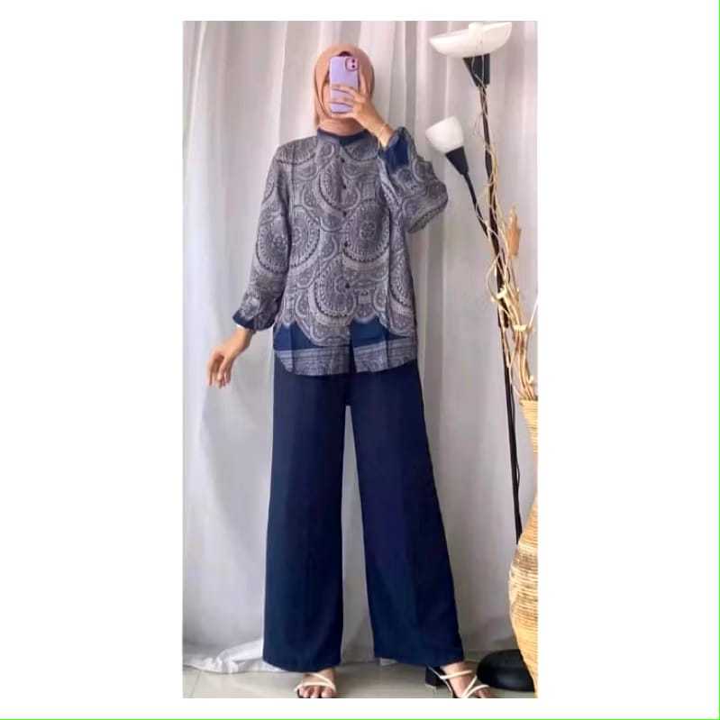 ONE SET LUXURY/ONE SET MOTIF ANGGREK/ONE SET TERBARU DA TEMURAH/ONE SET KERJA WANITA ELEGAN/ONE SET 