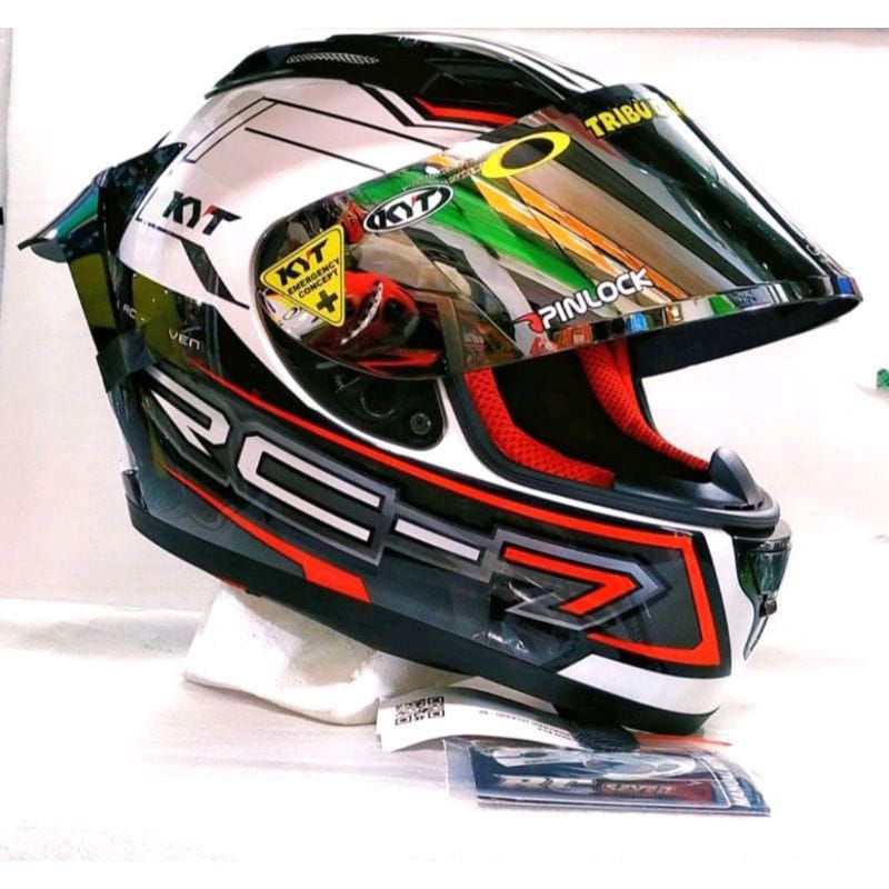 HELM KYT RC7 #14 WHITE RED PAKET GANTENG