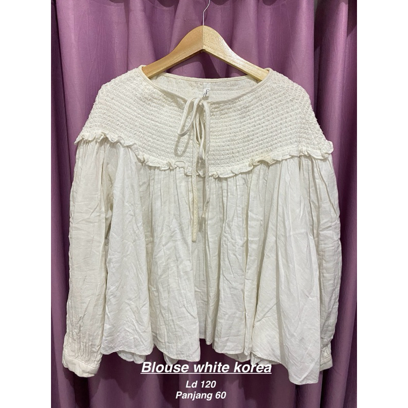 [THRIFT & PRELOVED] Blouse White Korea