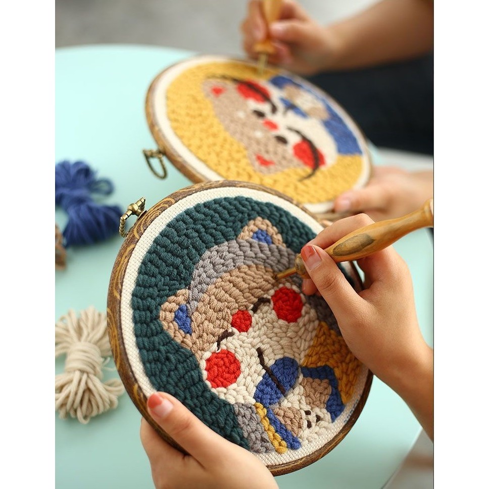 Paket Sulam Tangan Punch Needle Kit/DIY Jahit Sulaman/ Embroidery Kit Package