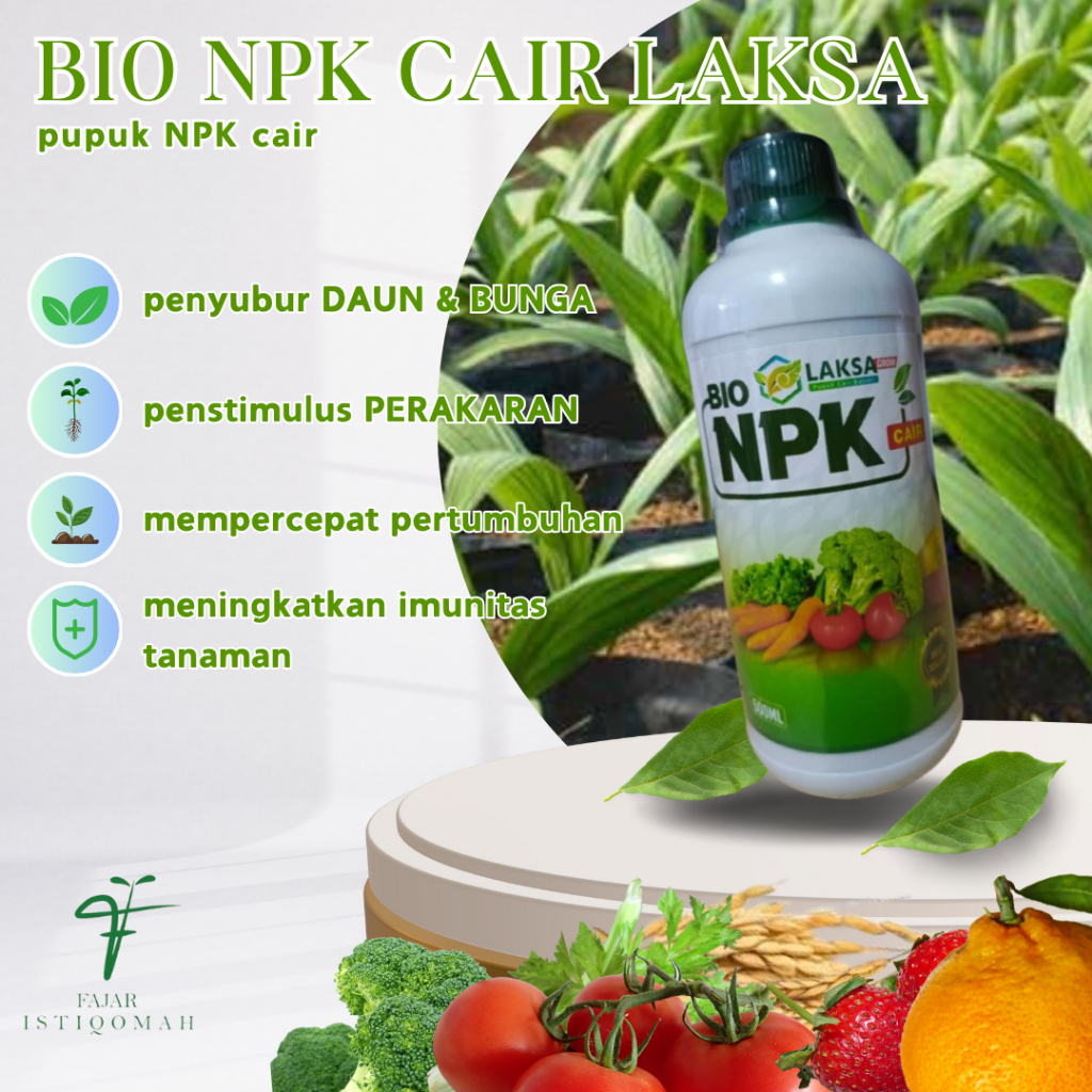 (ISI 500 ML) BIO NPK CAIR LAKSA GROW PUPUK NPK CAIR pupuk PELEBAT kelapa sawit, pupuk kelapa sawit