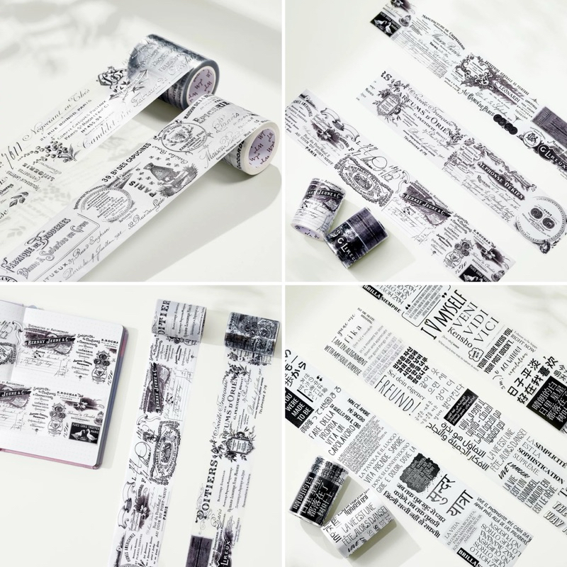 

WT Washi and PET Tape - d’Antan Letters / Parisian / Scribble Saga / Life Quips / Petal Ponder