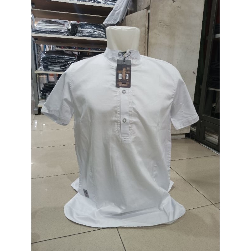 NEW Baju Koko AT - THAYAMUM Dewasa Lengan Pendek Pakaian Muslim Pria Baju Koko Putih