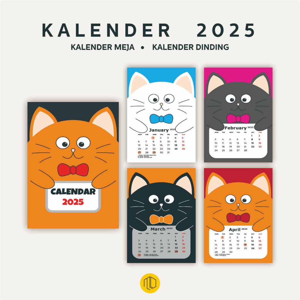 

Kalender 2025 Aesthetic Motif Kucing / Kalender Motif Kucing 2025 - Calendar Cat - Kalender Meja - Kalender 2025 - Kalender Planner / Desk Calendar 2025 / Kalender Dinding 2025