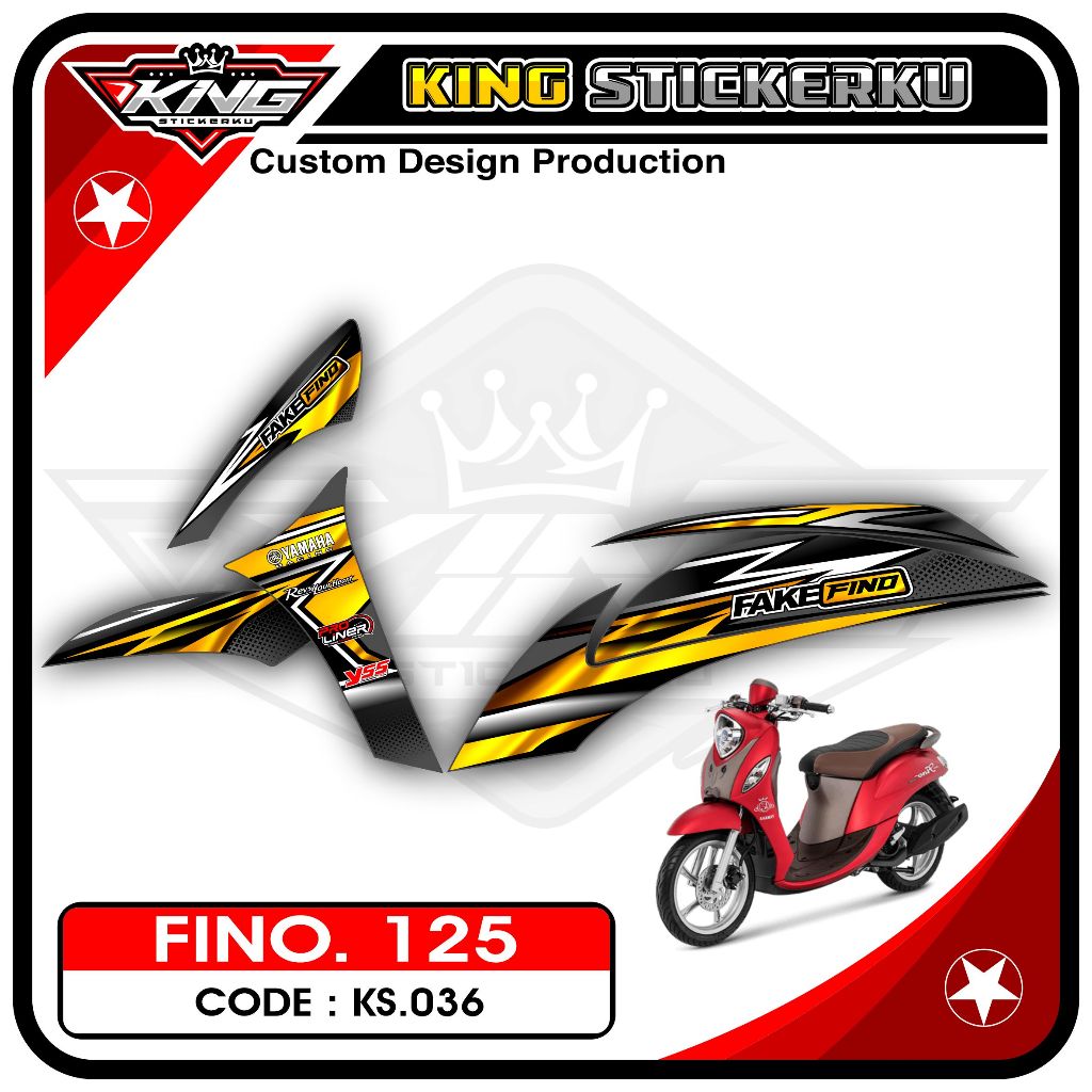 Stiker Fino 125 / Grande - Sticker Striping Aksesoris Motor Fino 125 Desain Racing. KS.036