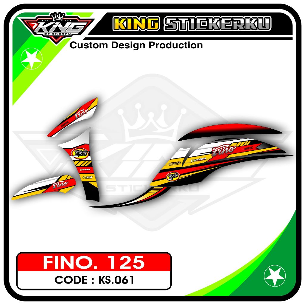 Stiker Fino 125 / Grande - Sticker Striping Aksesoris Motor Fino 125 Desain Racing. KS.061