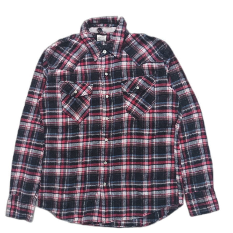 kemeja Back Number Japan plaid flannel western shirt casual S