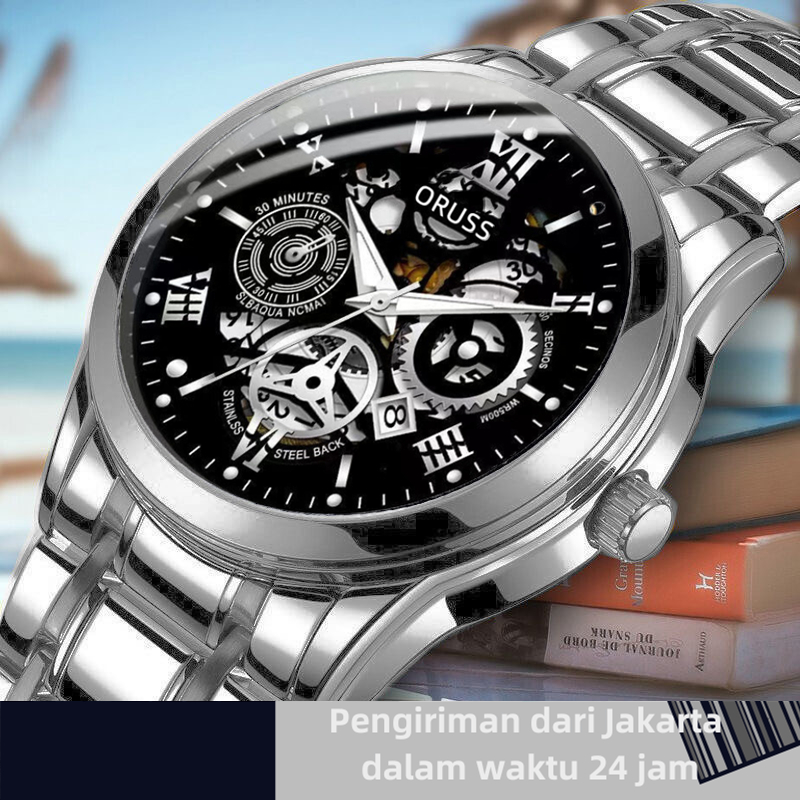 Jam Tangan  Pria  Kasual Modis Mulia Baja Tali Anak Perempuan Seiko  Otomatis 022