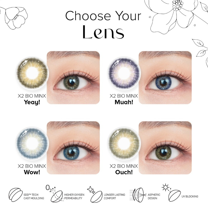 Softlens X2 BIO MINX 14,5 MM Normal & Minus (-0,50 S/D -10,00) By X2 / Soflen X2 Bio Minx / Bio Minx