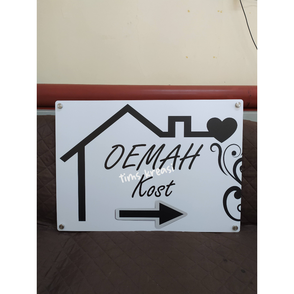 Papan Nama Kost | Plang Akrilik | Papan Nama Usaha | Signage Akrilik