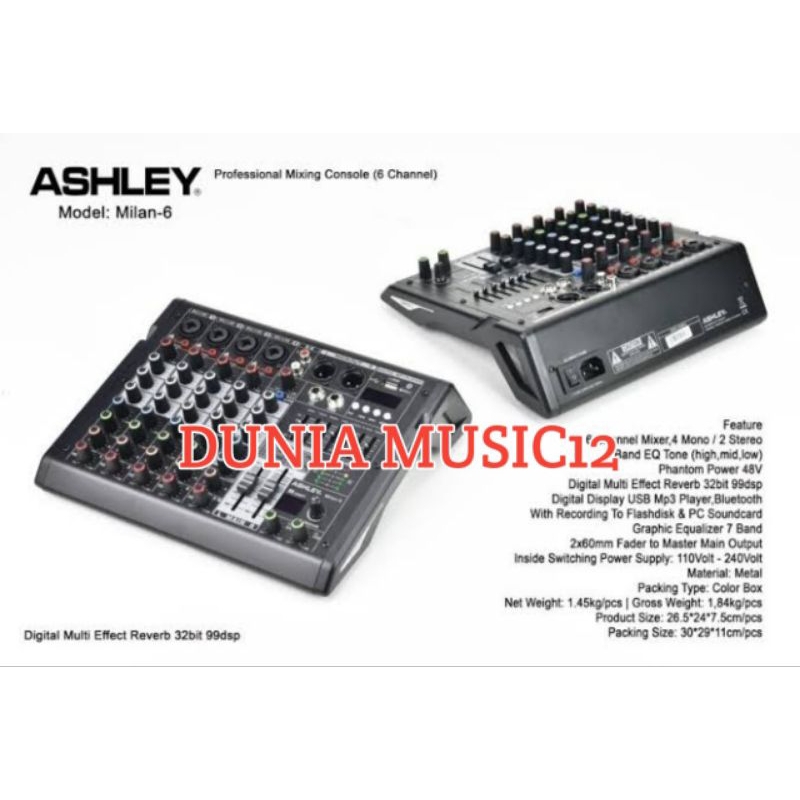 Mixer Ashley Milan 6 Original Mixer Ashley 6 Channel