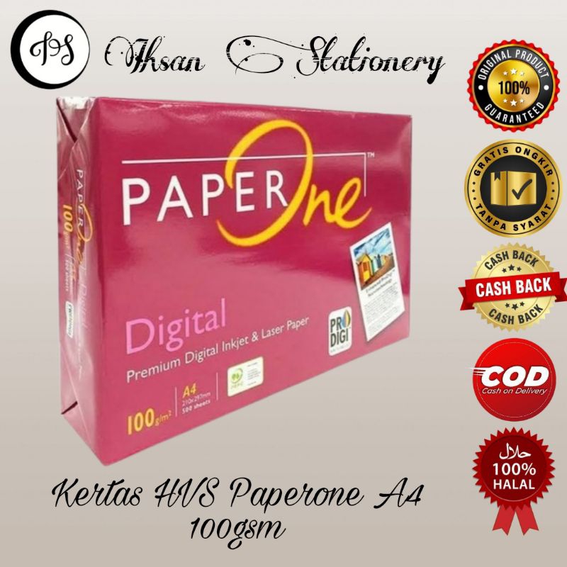 

Kertas Hvs A4 100gr PaperOne (1 Rim)