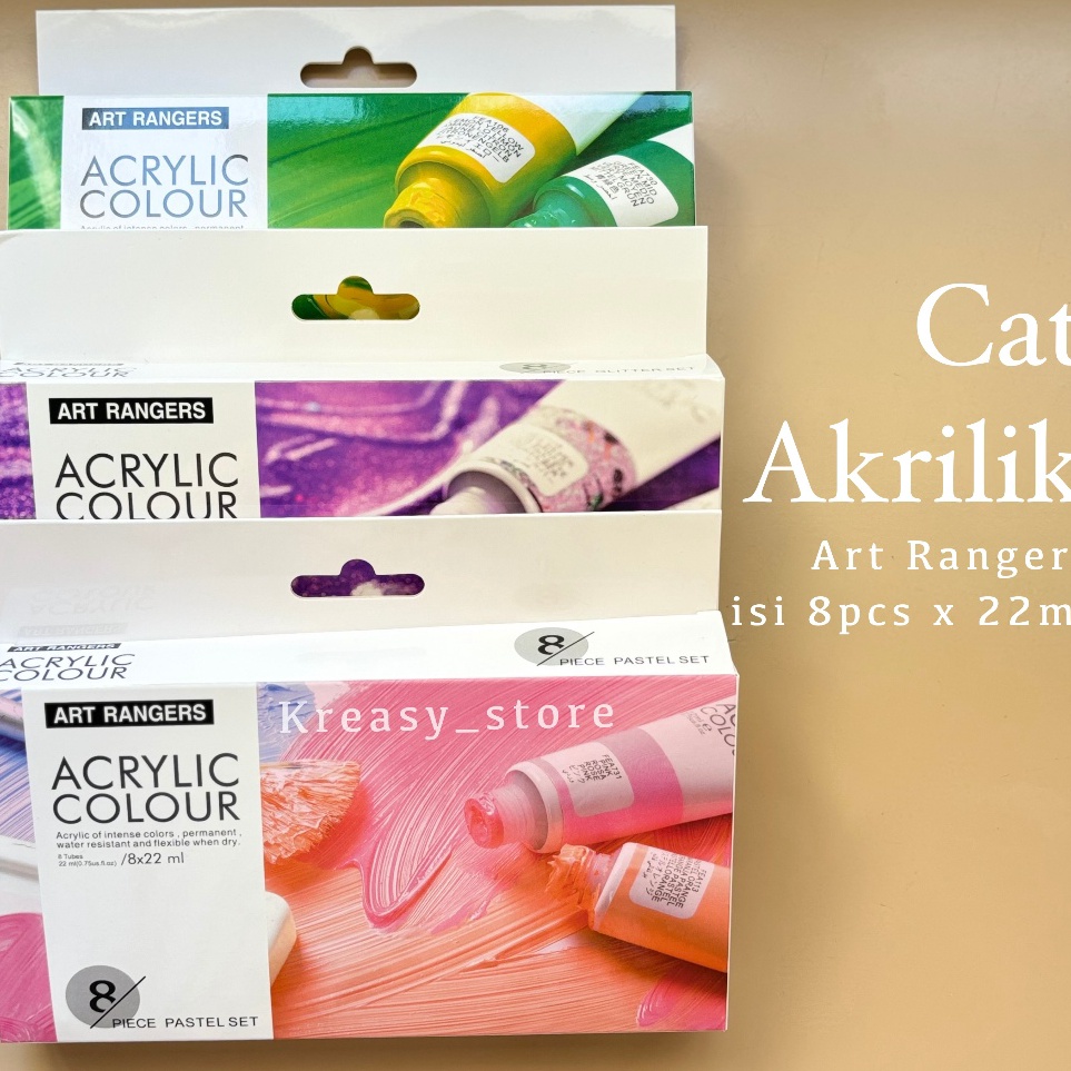 

KODE W1I9 Cat Akrilik Art Rangers Set 8x22 ml Acrylic Color Cat Akrilik Warna Pastel Giter Blink Cat Lukis Bagus Melukis di Canvas Peralatan Melukis