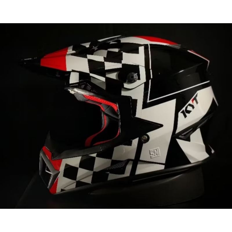HELM KYT CROSS JUMSHOT #4 BLACK/RED