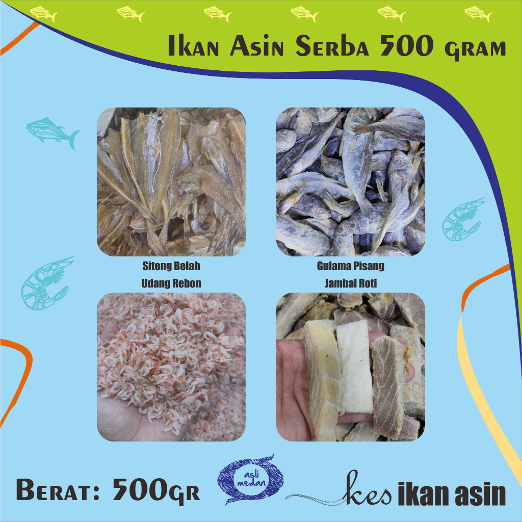 

Kes Ikan Asin Medan Serba 500 gr Enak Murah Teri Nasi Baby Cumi