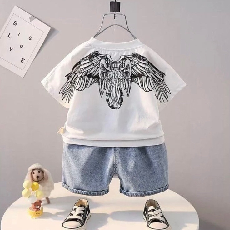 KP8 celana pendek anak dan baju kaos anak laki laki 15 tahun