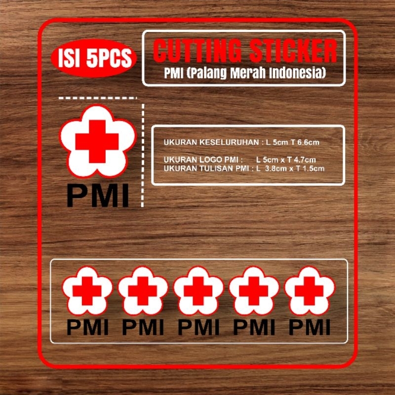 

Cutting Sticker PMI Tulisan Hitam Isi 5pcs