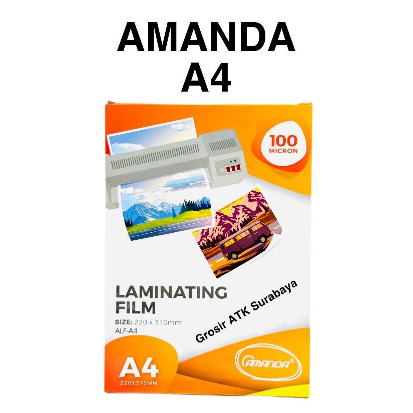

KODE L6T8 PLASTIK LAMINATING AMANDA A4 LAMINASI PANAS Amanda Ukuran A4 22 mm x 31 mm