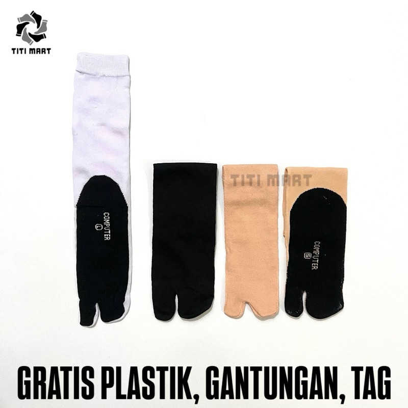 [12 PASANG] Kaos Kaki Muslimah Polos Jempol Panjang Katun Tebal Lembut