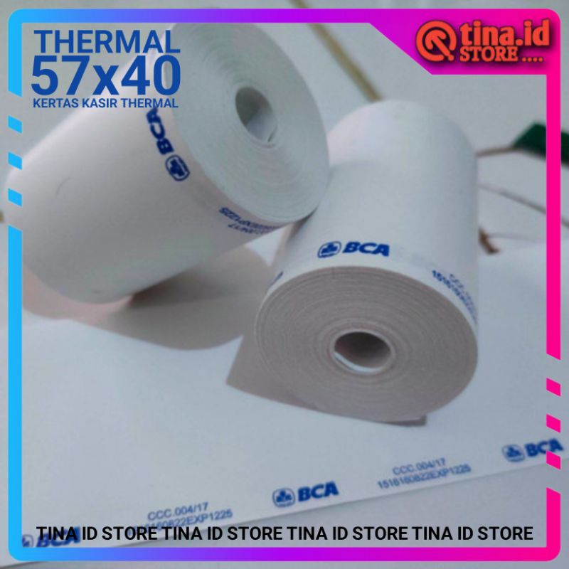 

KERTAS THERMAL 57X40 LOGO BCA || KERTAS TERMAL STRUK KASIR