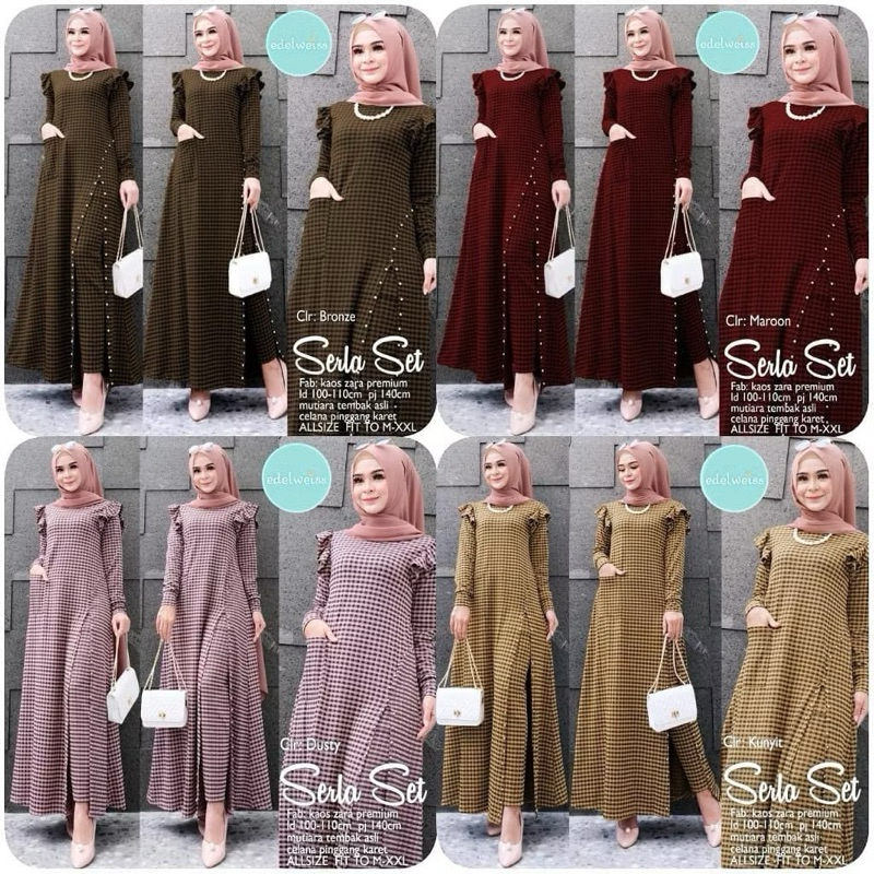 SESYA/SERLA/KESSY SET GAMIS MUSLIMAH ONE SET JUMBO RAJUT
