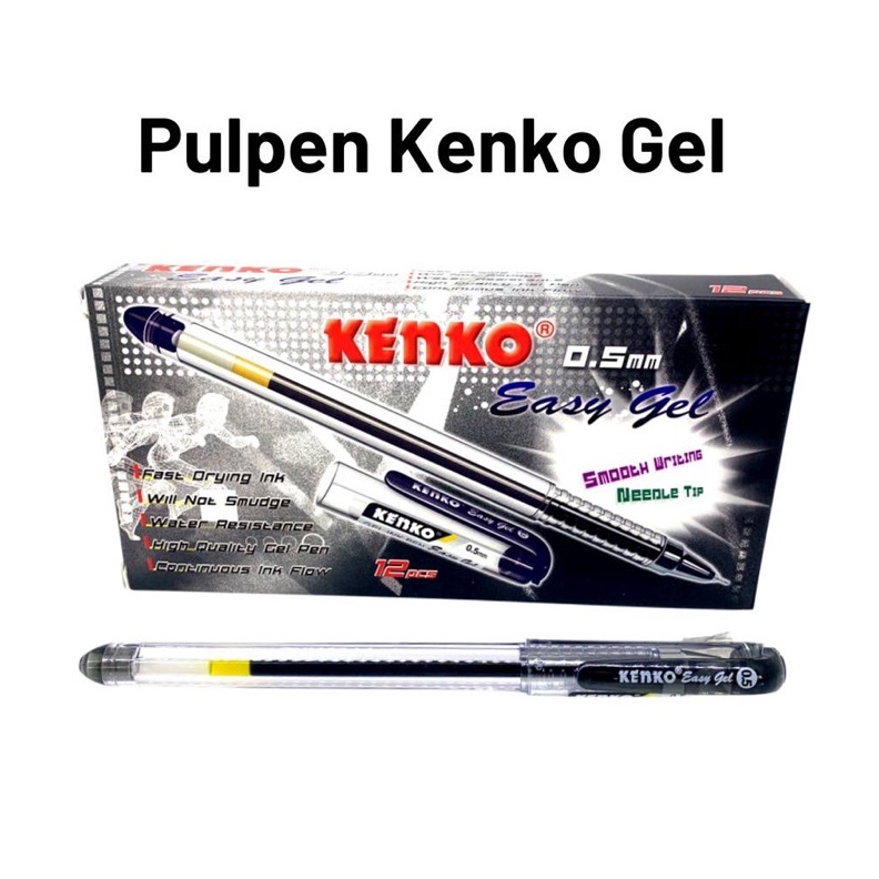 

KODE L1E3 Pulpen Gel KENKO hitam harga perlusin 12pcs Mumer