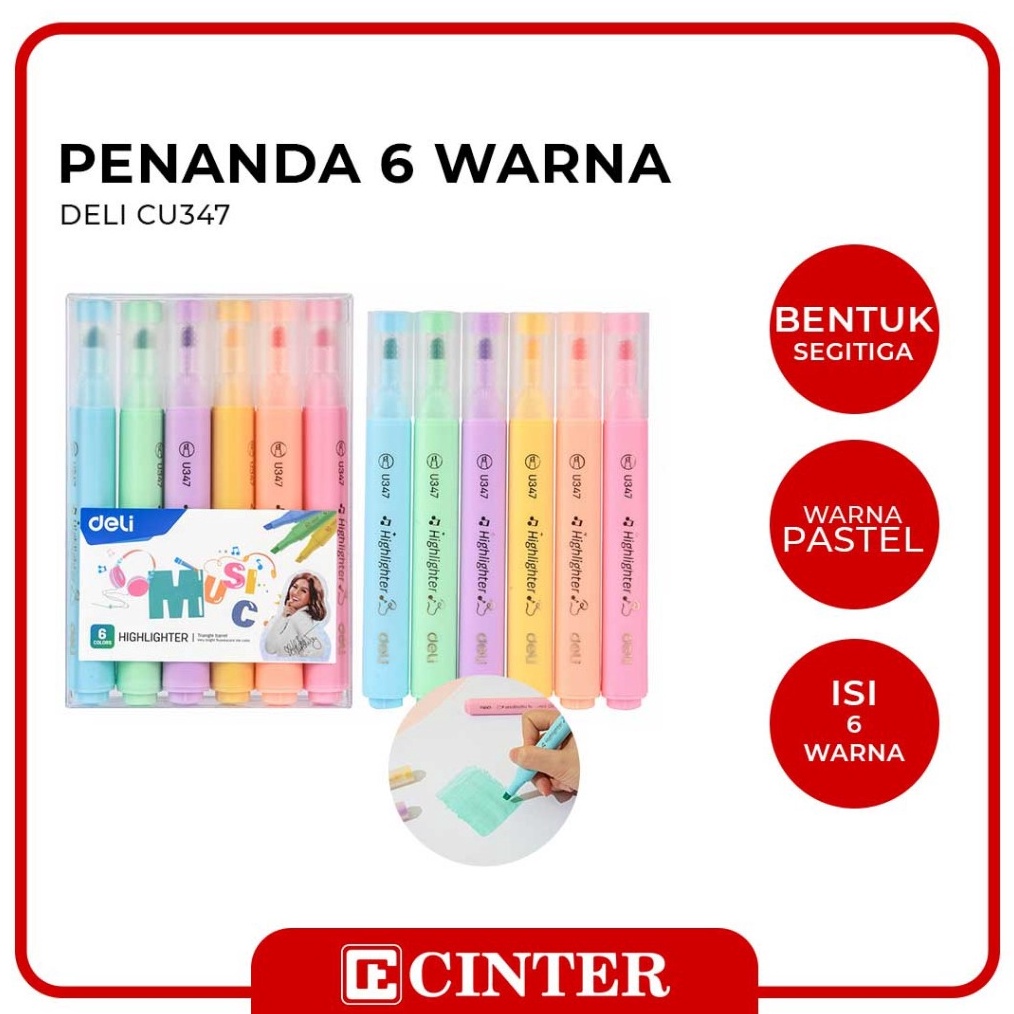 

KODE B3H8 DELI HIGHLIGHTER STABILO PENANDA CU347 6 WARNA SPECIAL AGNES MO