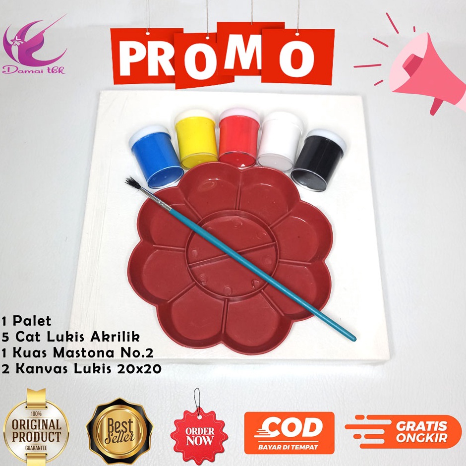 

Model Baru Paket Kanvas Lukis K2 2 Buah kanvas lukis 2x2 5 Cat Free 1 Palet 1 Kuas Mastona No2
