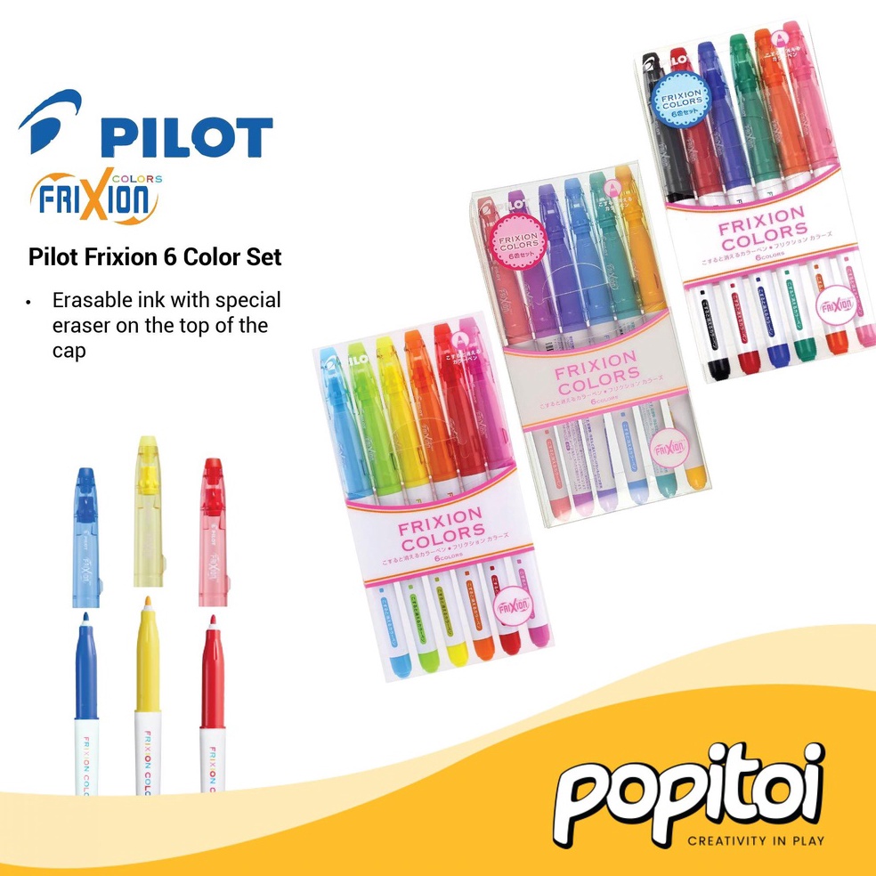 

KODE Y8X Pilot Frixion Colors Erasable Marker Pen 6 12 Color SET Highlighter Spidol Warna