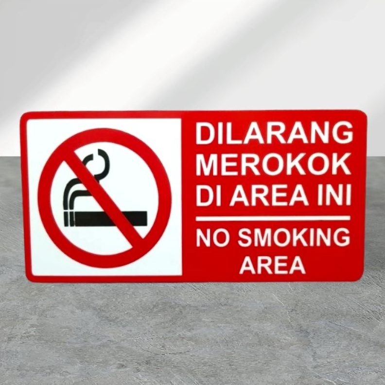 

KODE B3H8 Acrylic sign label DILARANG MEROKOK DI AREA INI 315cm