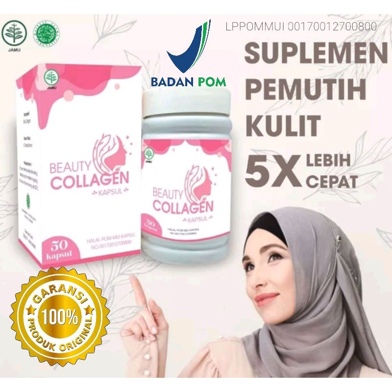 BPOM)✅ 100% ORIGINAL & AMAN Kapsul COLLAGEN Pemutih (WHITENING & GLOW) dan Atasi JERAWAT 50 Kapsul K