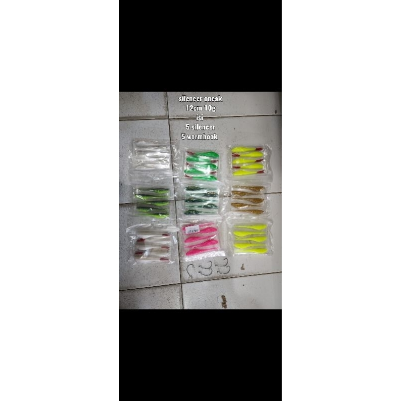 silencer oncak 12cm bonus 5 hook oncak kualitas karet terbaik