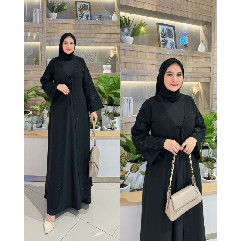 GAMIS ABAYA TURKEY/ GAMIS FASHION/ GAMIS SIMPEL, MEWAH, ELEGAN ( AMORA TANGAN BORDIR)