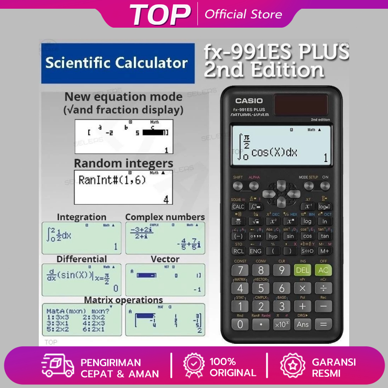 

【Ready Stock COD】Kalkulator Ilmiah CASIO fx-991ES PLUS Scientific 2nd Edition Calculator 991 ES