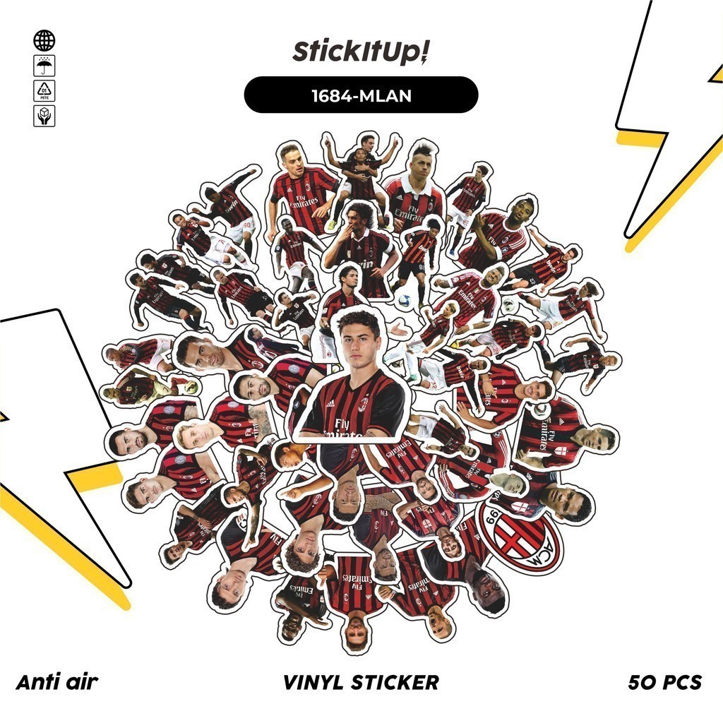 

COD✨ 100 Pcs Stiker FOOTBALL SERIES AC MILAN Lucu Anti Air Untuk Dekorasi Notebook Sepeda Skateboard Handphone DIY