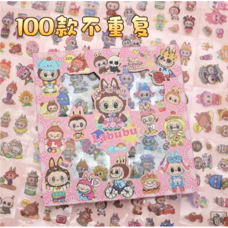 

ECERAN (NEW) 1 Lembar Sticker LABUBU Sticker Lucu Anti Air Dekorasi DIY