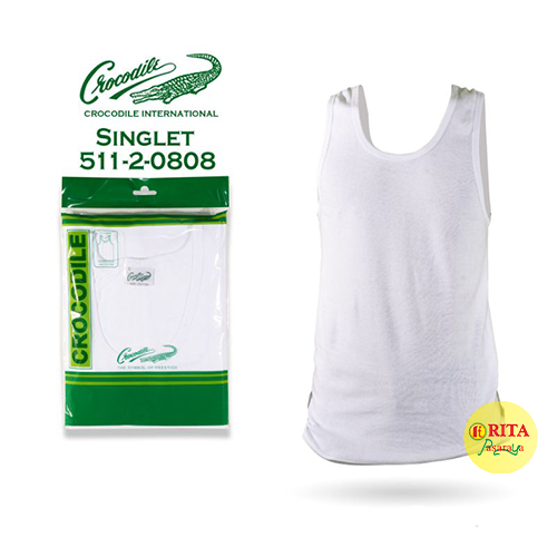 Crocodile Kaos Singlet Pria CROCODILE CR 808 Putih ISI-1 PCS Pakaian Dalam Pria Kaos Dalam Pria
