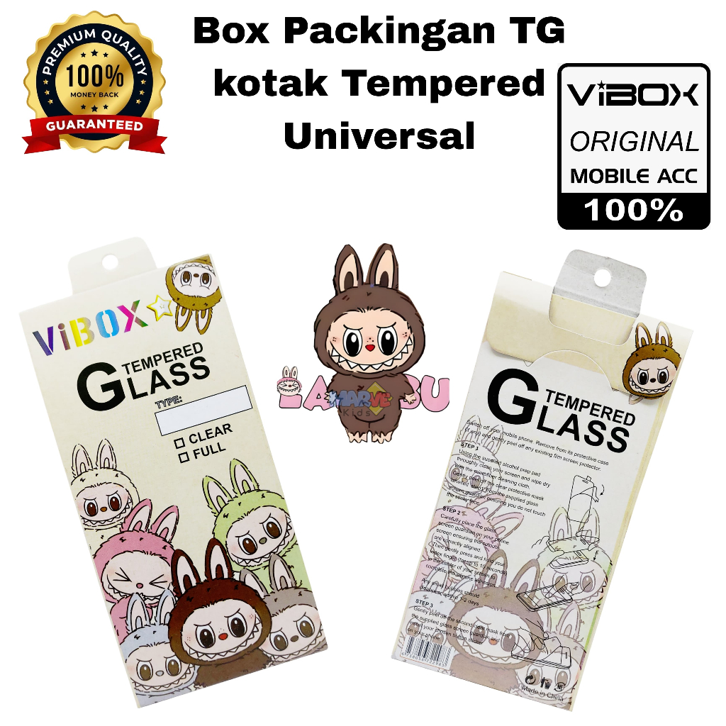 

(10pc) Box Packingan TG Labubu Fyp Kotak Tempered Glass New Paper Packaging Screenguard Antigores Kaca Full / Clear Universal [SEN]