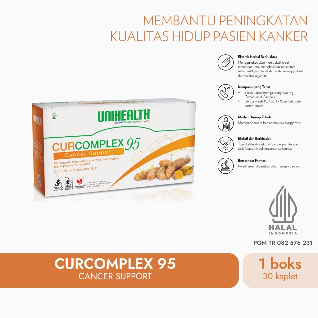 OBAT KANKER I Curcomplex 95 - Cancer Support I UNIHEALTH SOHO Global Health.Tbk