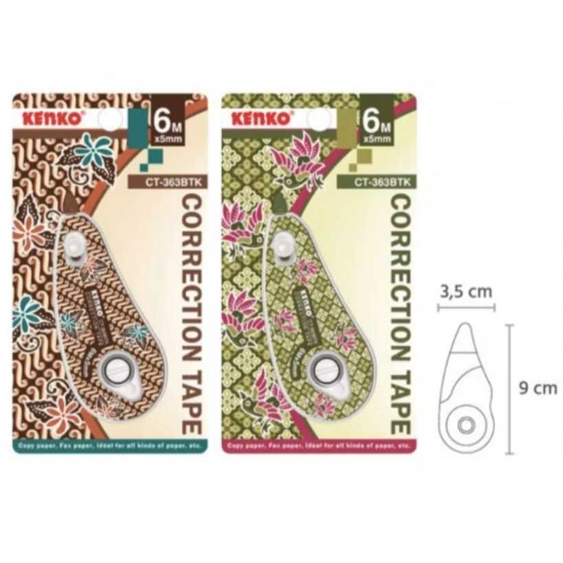 

KENKO CORRECTION TAPE CT-363BTK BATIK (6MX5MM) HARGA PER PCS WARNA RANDOM