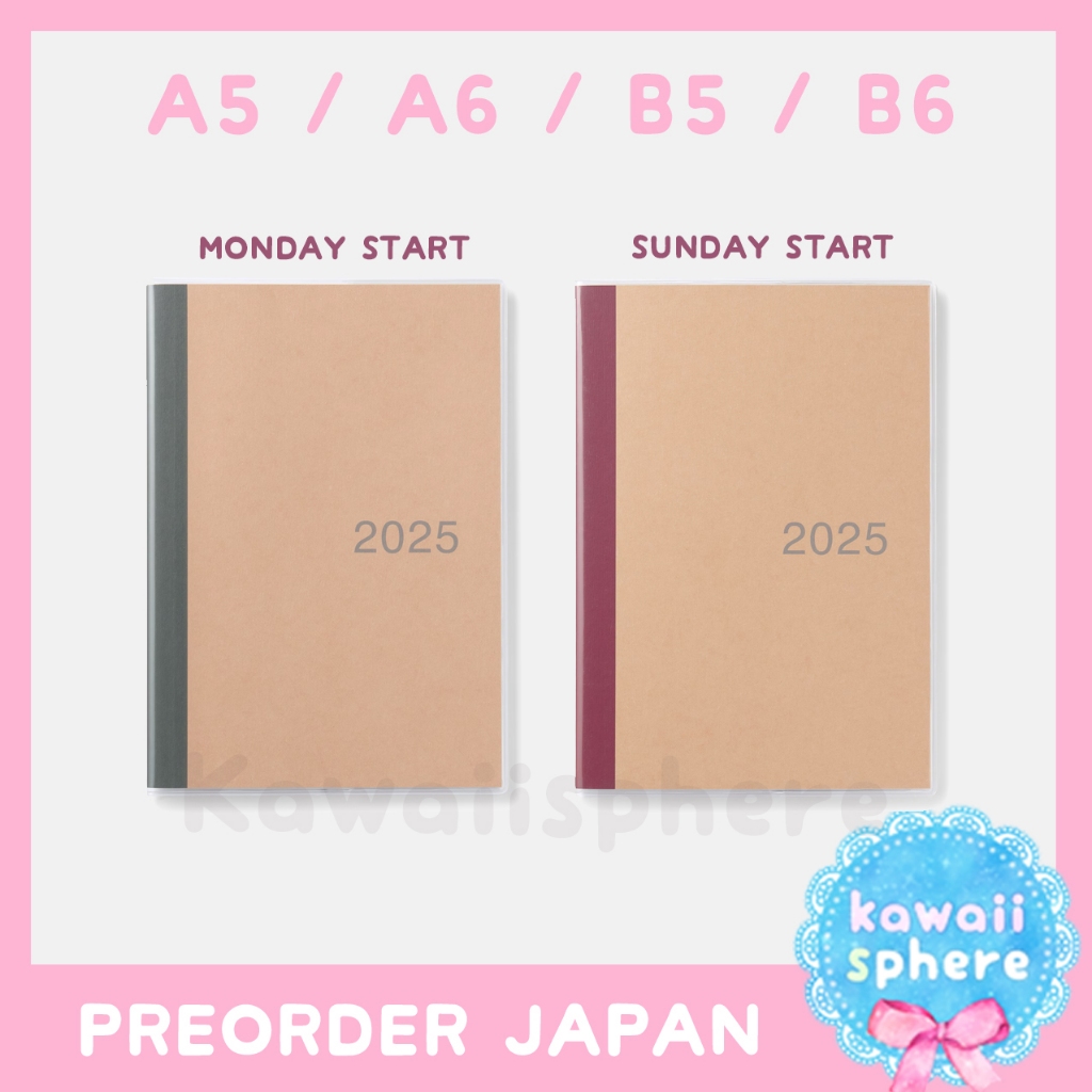 

MUJI 2025 Monthly Planner | Size A5 / A6 / B5 / B6 | Preorder Jepang Planner Muji