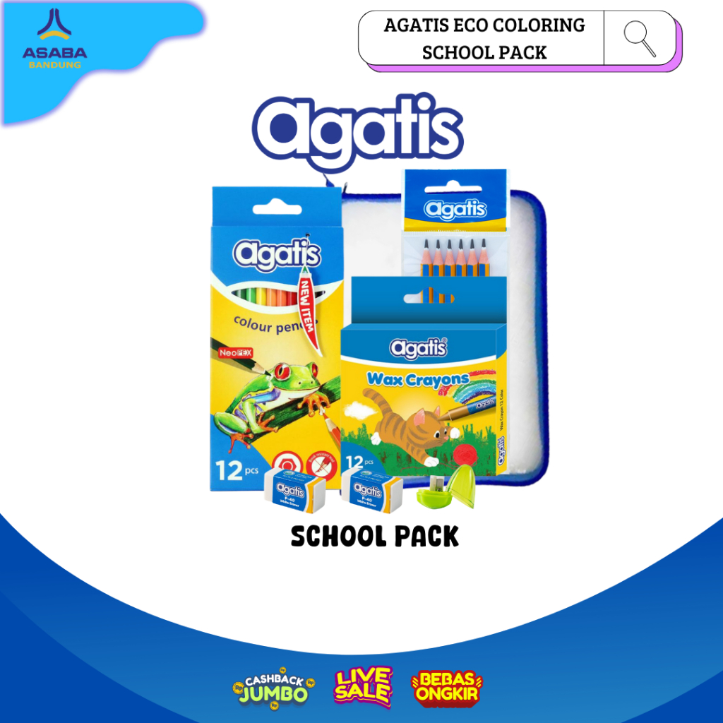

Asaba Bandung - AGATIS ECO COLORING SCHOOL PACK / PAKET ALAT TULIS MEWARNAI LENGKAP