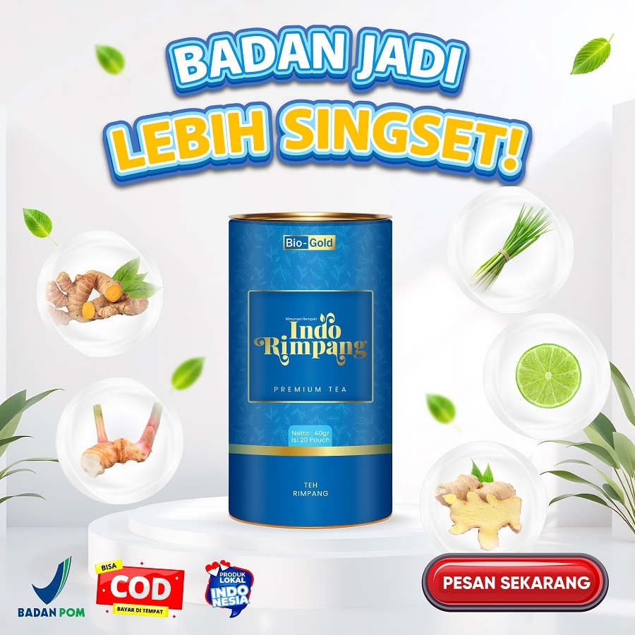 

Teh INDO RIMPANG BIO GOLD Premium Tea Bahan Herbal Alami Resep Ala JSR Pelangsing Pembakar Lemak